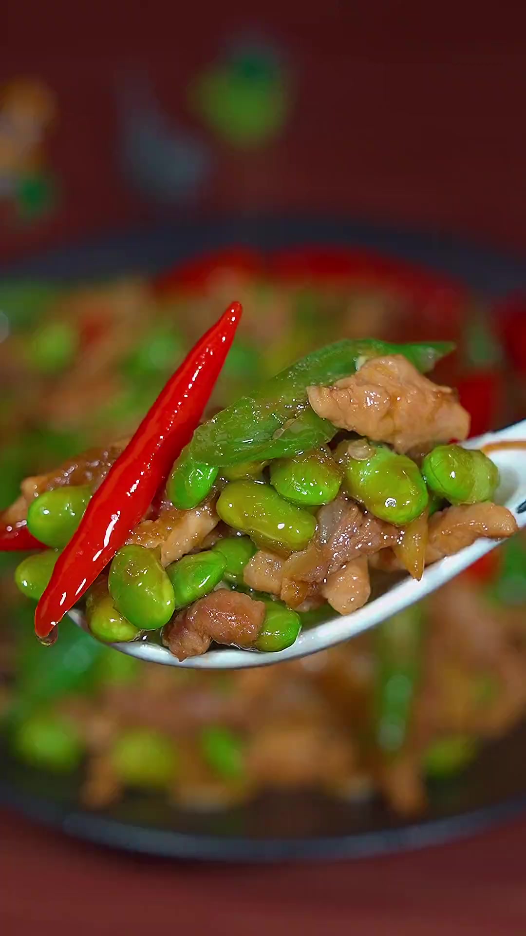 香辣入味好吃下饭的毛豆炒肉丝