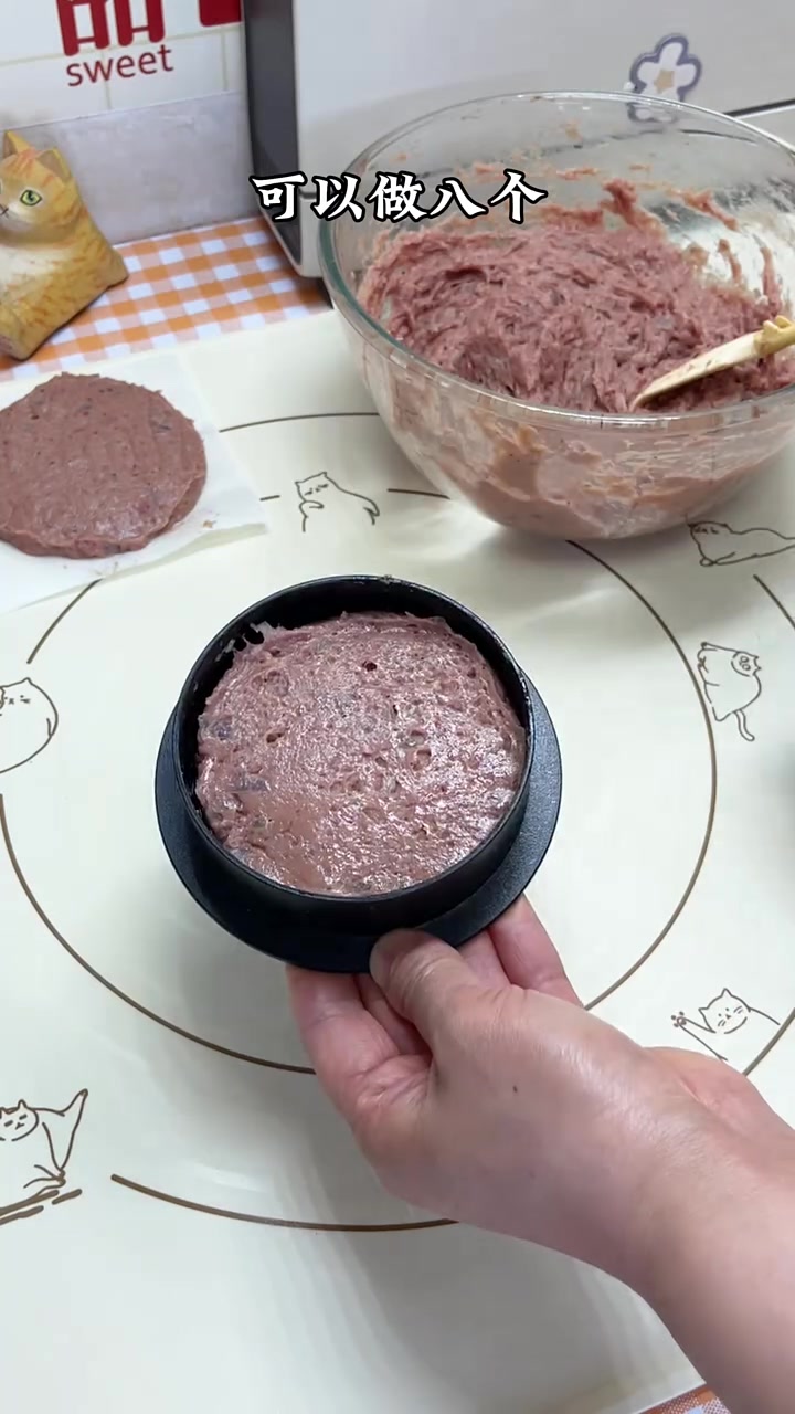 自制汉堡牛肉饼,不柴不腥超嫩多汁