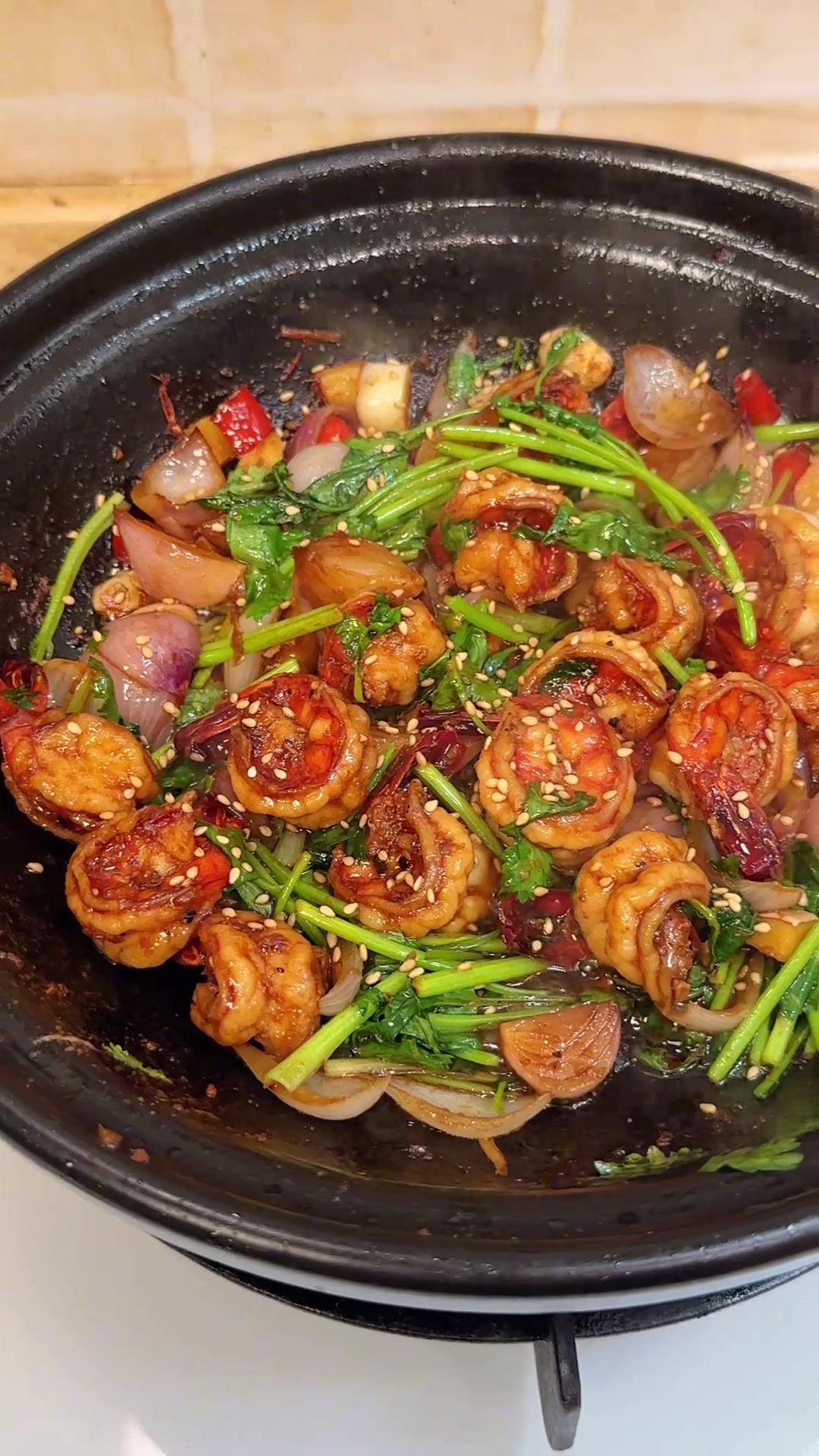 我做的虾尾煲太好吃了！