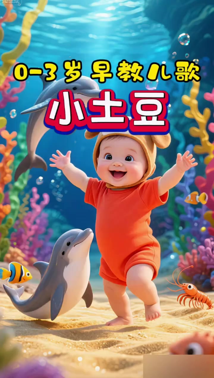 快乐活泼可爱的小宝宝跳早教启蒙儿歌舞蹈《小土豆》,可爱宝宝陪大家度过愉快的每一天,抓住孩子