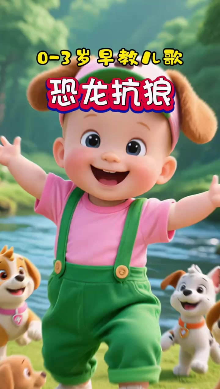 家人们谁懂啊,我家娃每次听《恐龙抗狼》都开心的不得了,听完还要循环播放,这首早教启蒙儿歌太