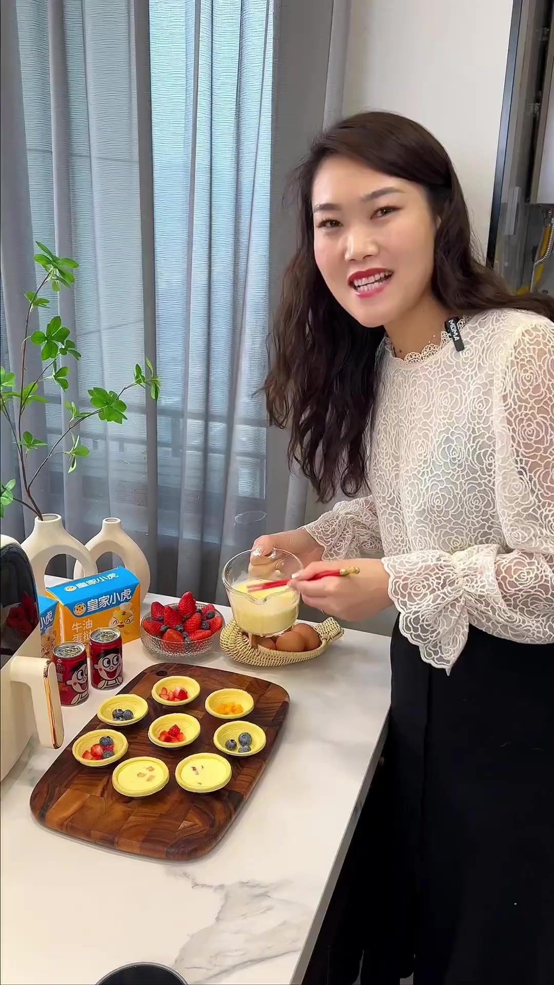 热乎蛋挞,放水果超好吃,做法简单