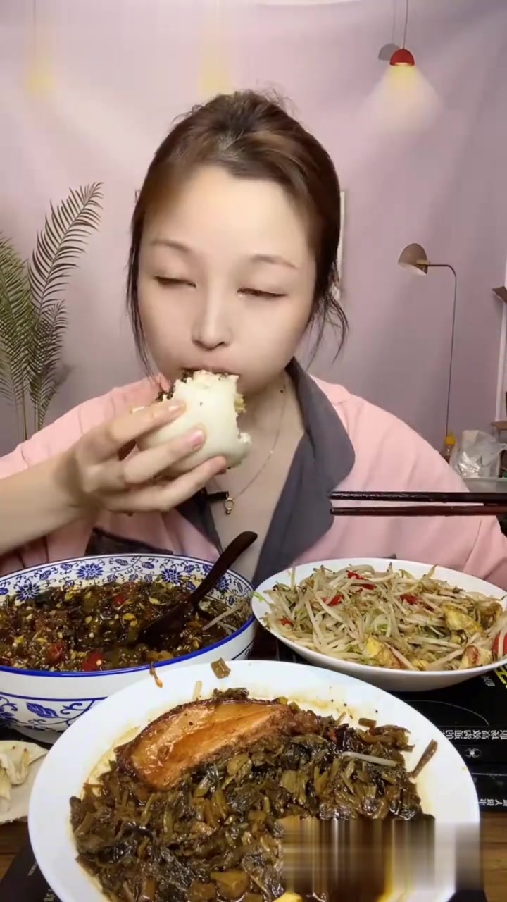 馒头家常菜碳水主食吃播合集,嚼两口就吞超助眠