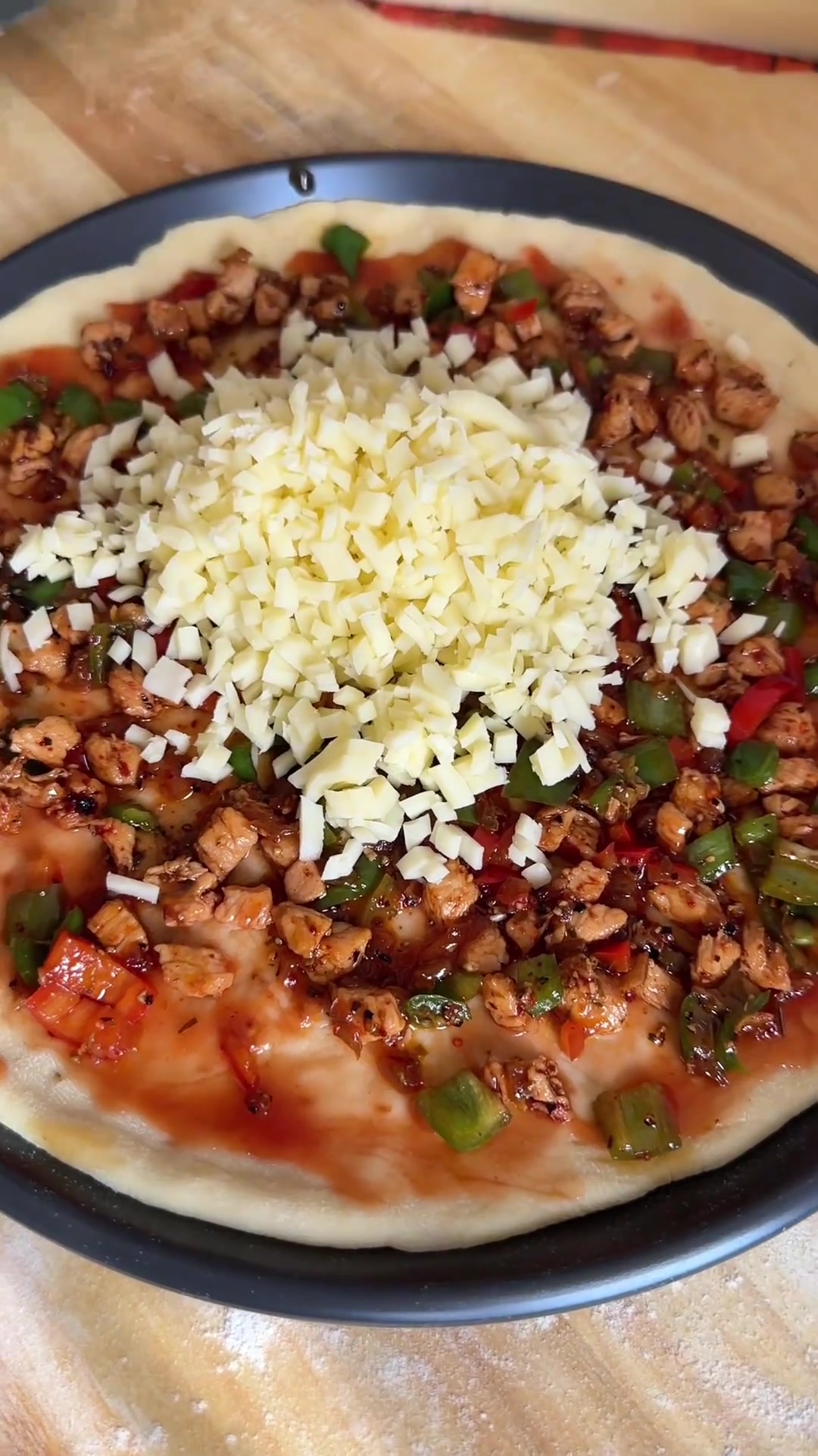 家常鸡肉披萨的制作方法