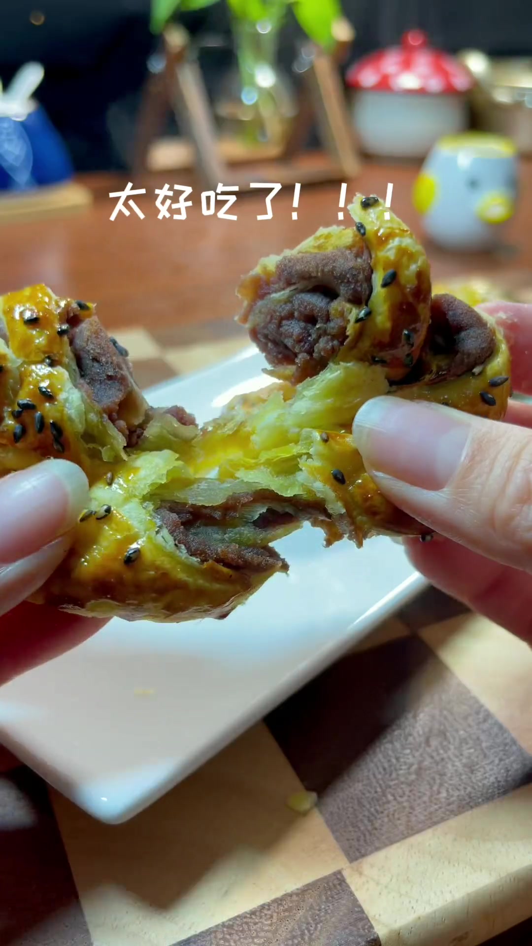 懒人之光!蛋挞皮豆沙=超好吃的豆沙酥