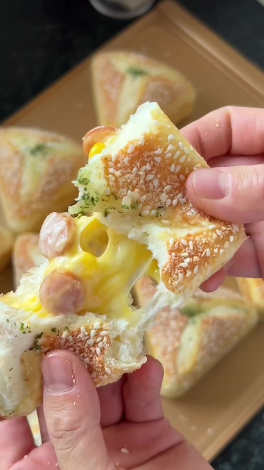 爆浆熔岩芝士面包当早餐，超满足超香