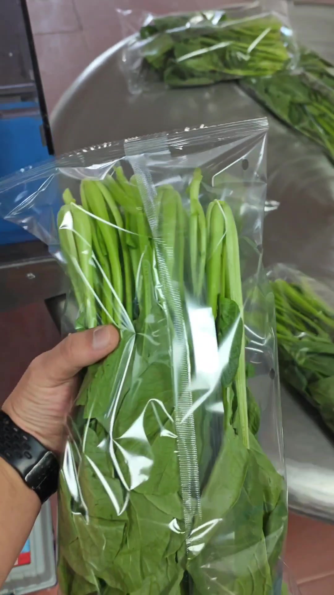 自动打孔包装机蔬菜称重贴标裹膜生鲜超市打包机
