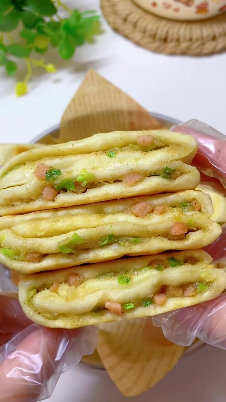 巨好吃葱香火腿饼教程焦香酥脆小朋友超爱