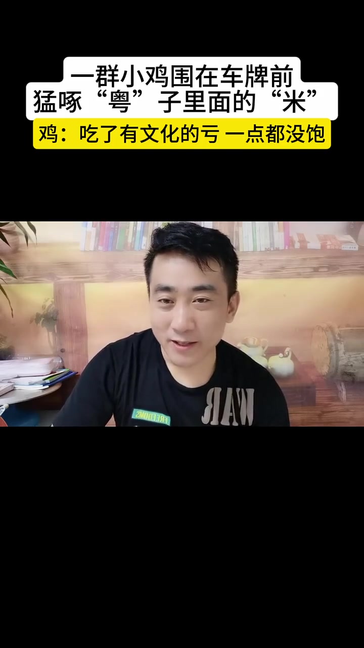 小鸡误把车牌当米啄文化翻车现场太好笑