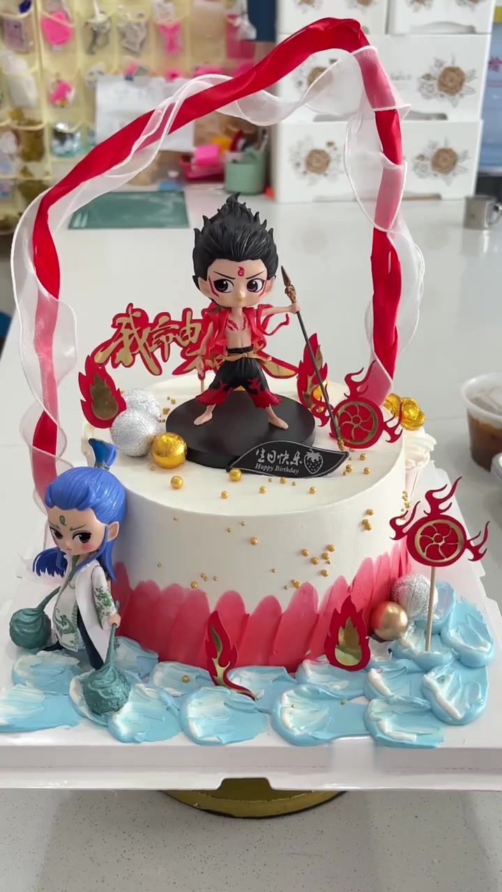 小孩最爱的哪吒装饰蛋糕