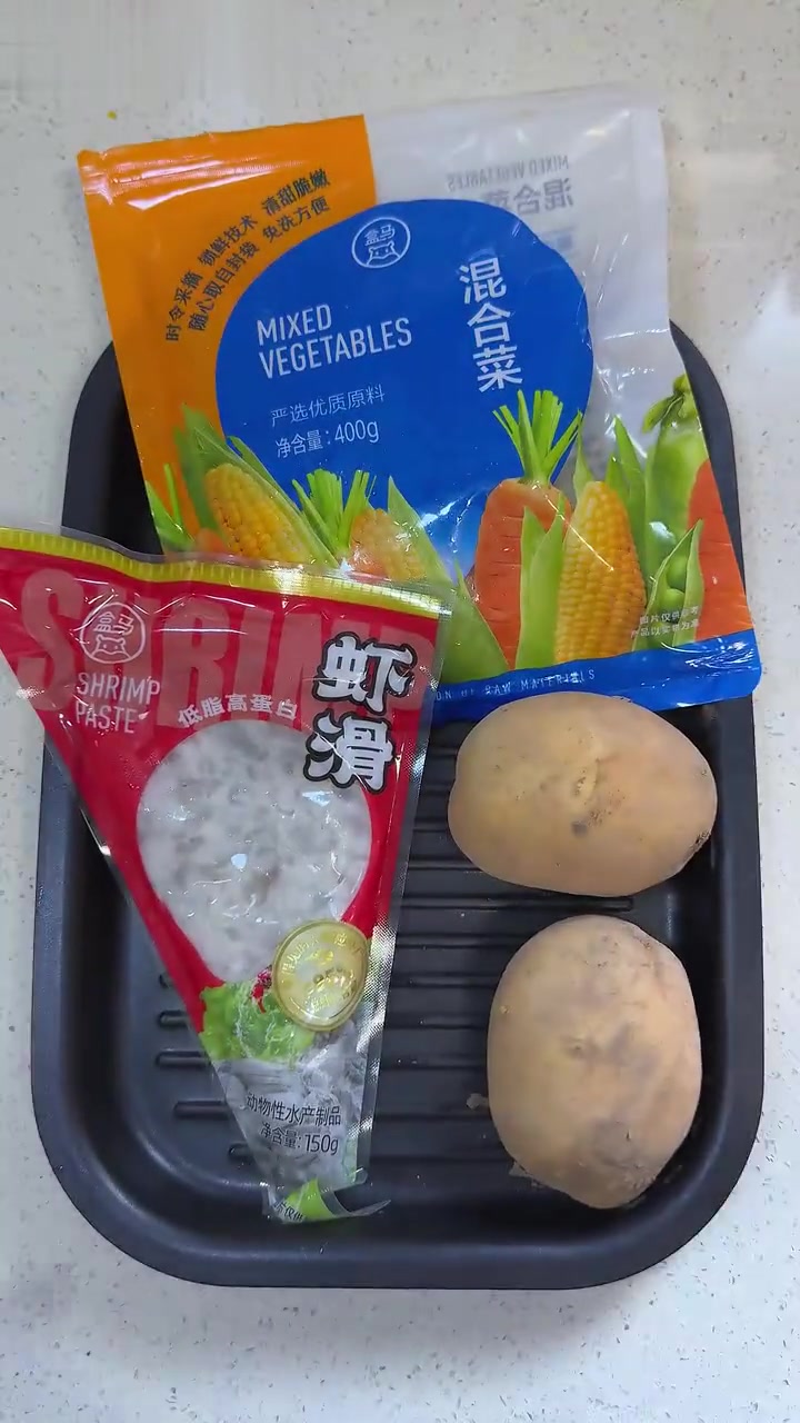 一人食减脂餐土豆鲜虾卷