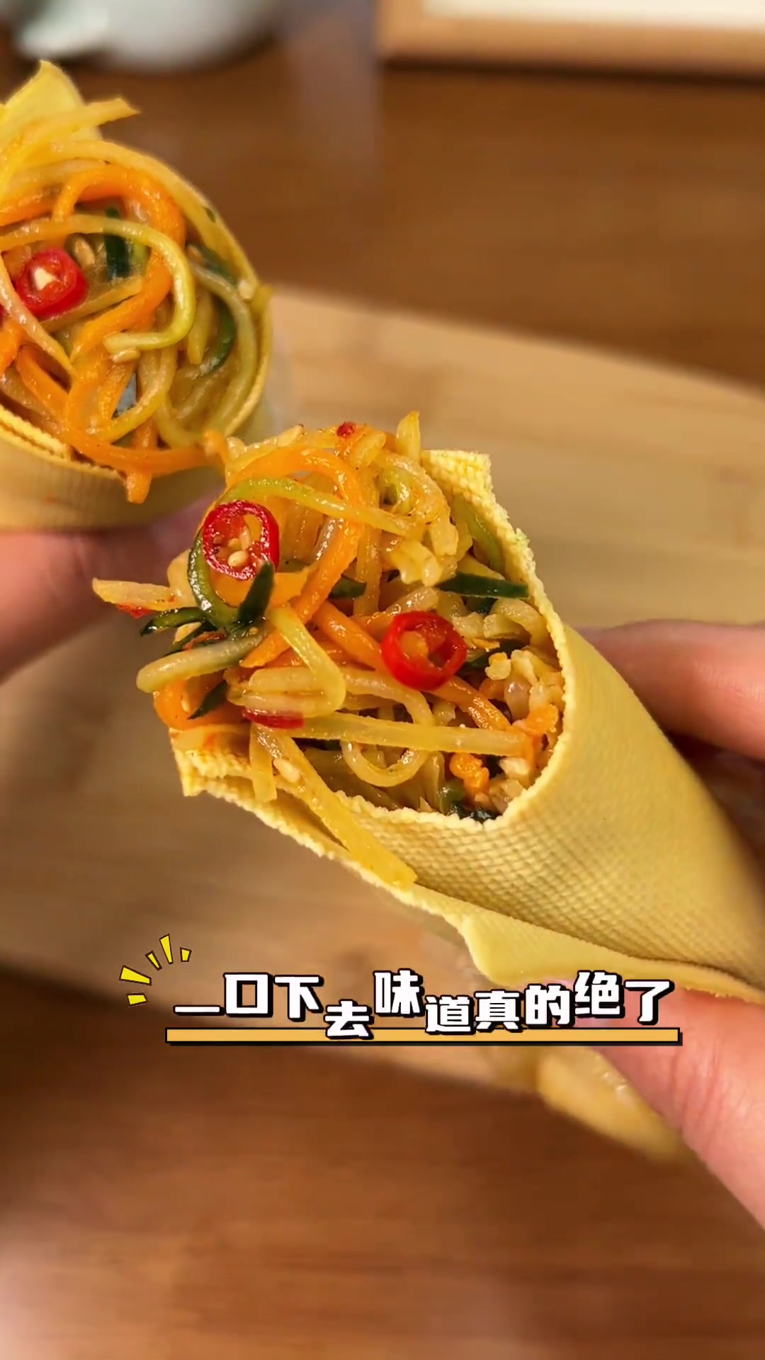 超好吃还量大的豆皮蔬菜卷,做法简单热量低!