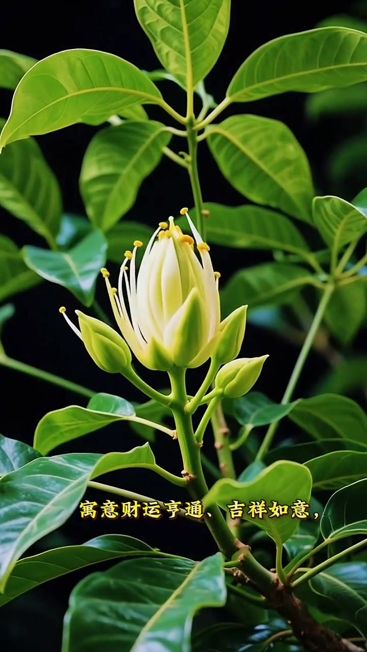 因“发财树”本身象征招财进宝,开花更被视为“锦上添花”,寓意财运亨通、吉祥如意,是人们眼中