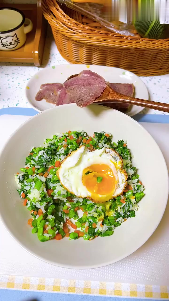 干净饮食｜春菜饭+腊牛肉