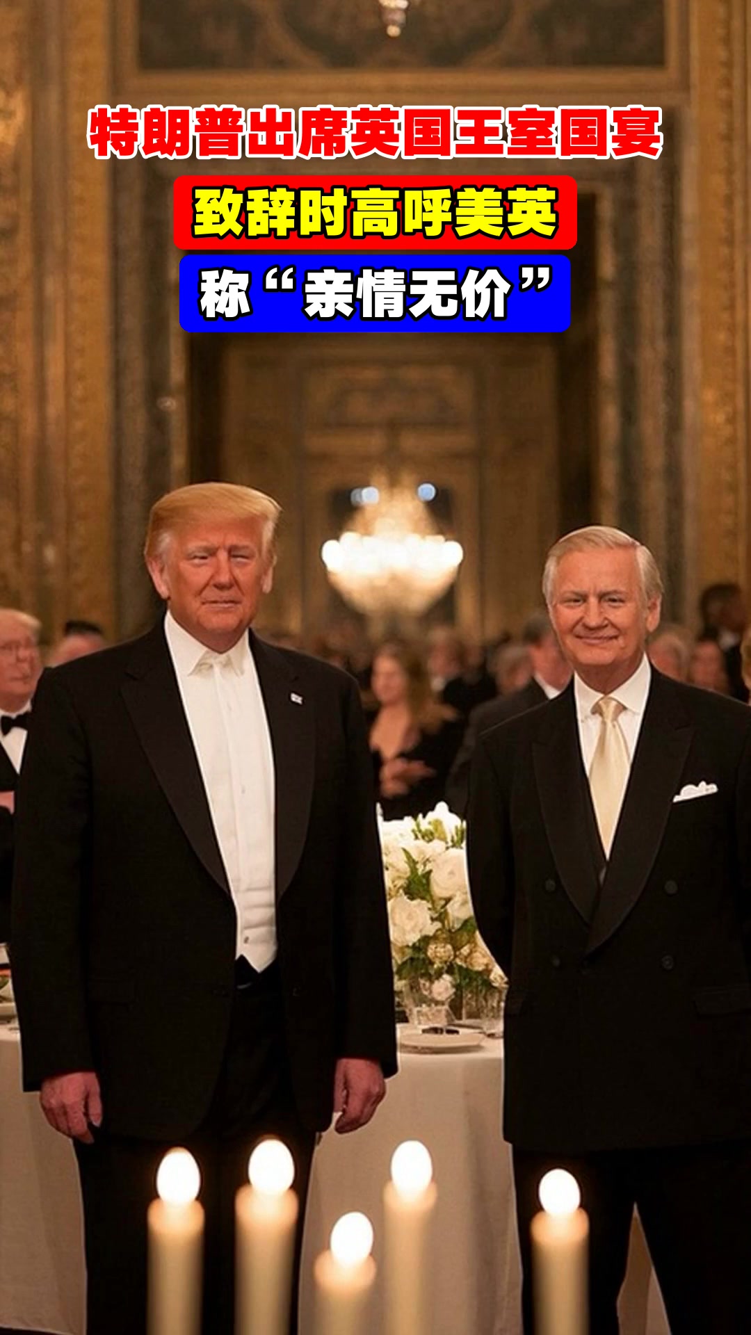 特朗普出席英国王室国宴,致辞时高呼美英,称“亲情无价”