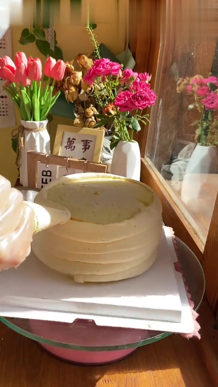 沉浸式做蛋糕～六英寸水果ins风蛋糕