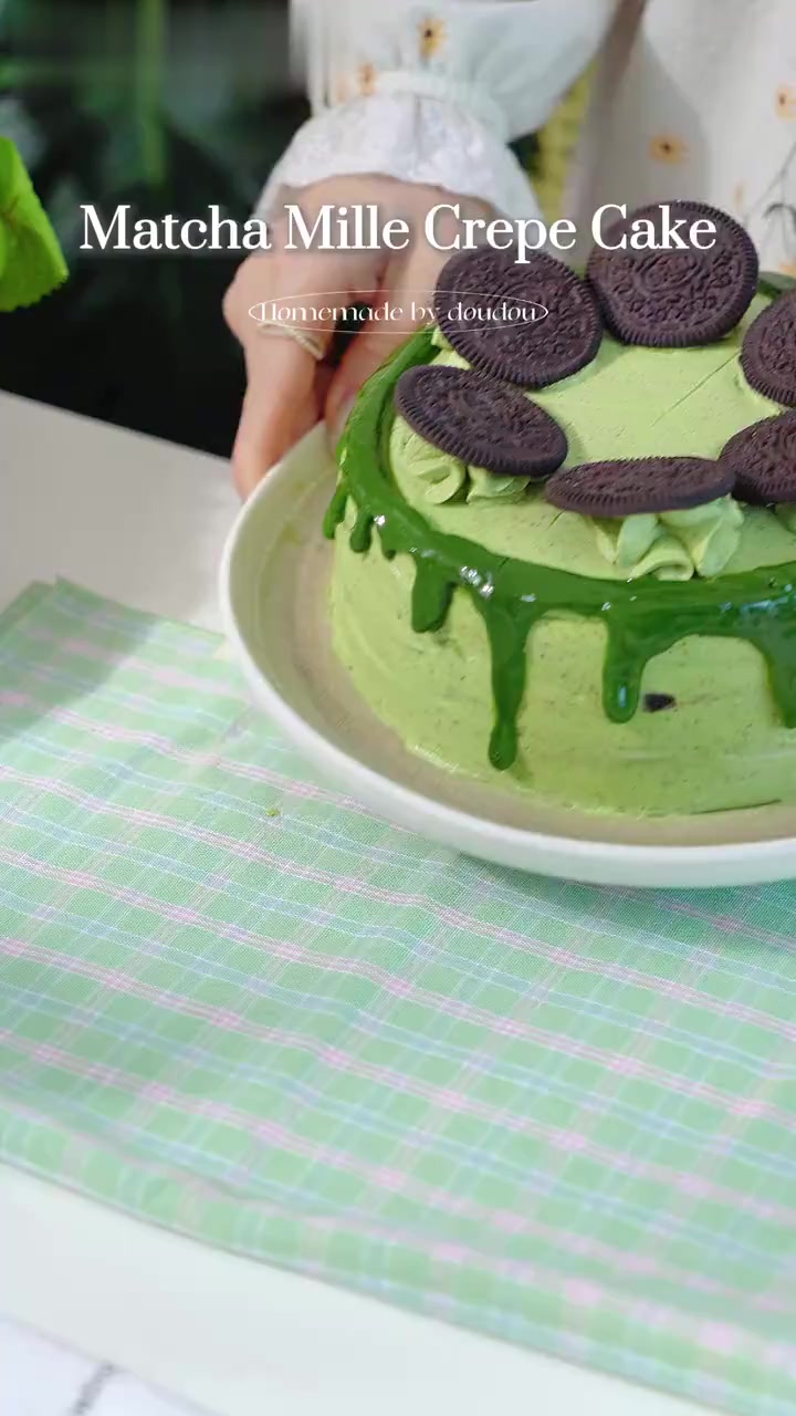 抹茶奥利奥千层蛋糕|一口沦陷好好吃~