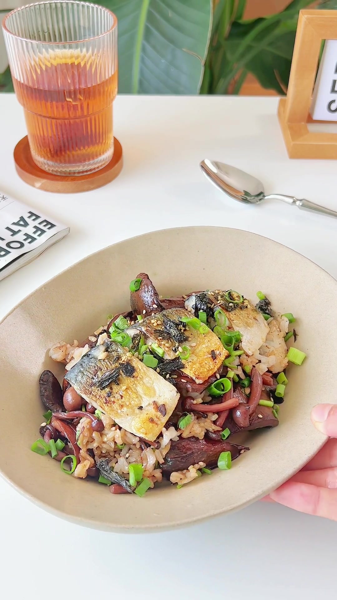 今日吃青花鱼菌菇饭,第22天