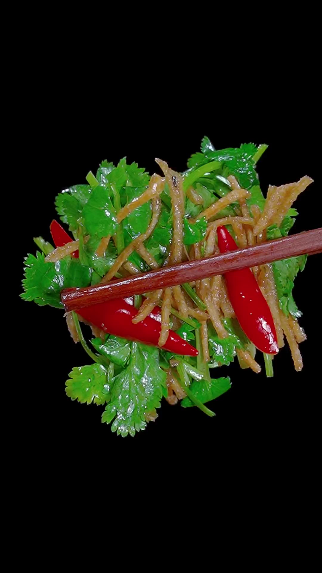 简单好吃的小凉菜：香菜拌馓子