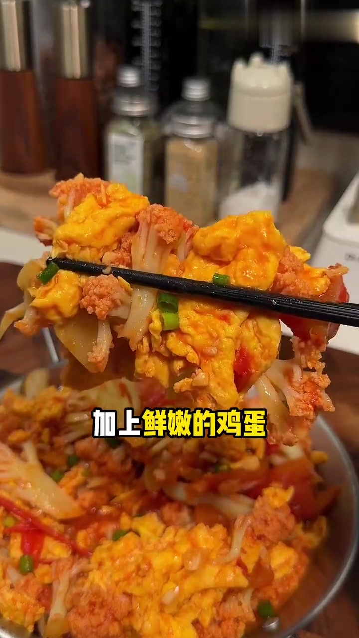 好吃不胖人巨简单贼好吃!菜花番茄炒蛋!浓郁脆甜又很嫩滑!炫儿吧嘎嘎香!