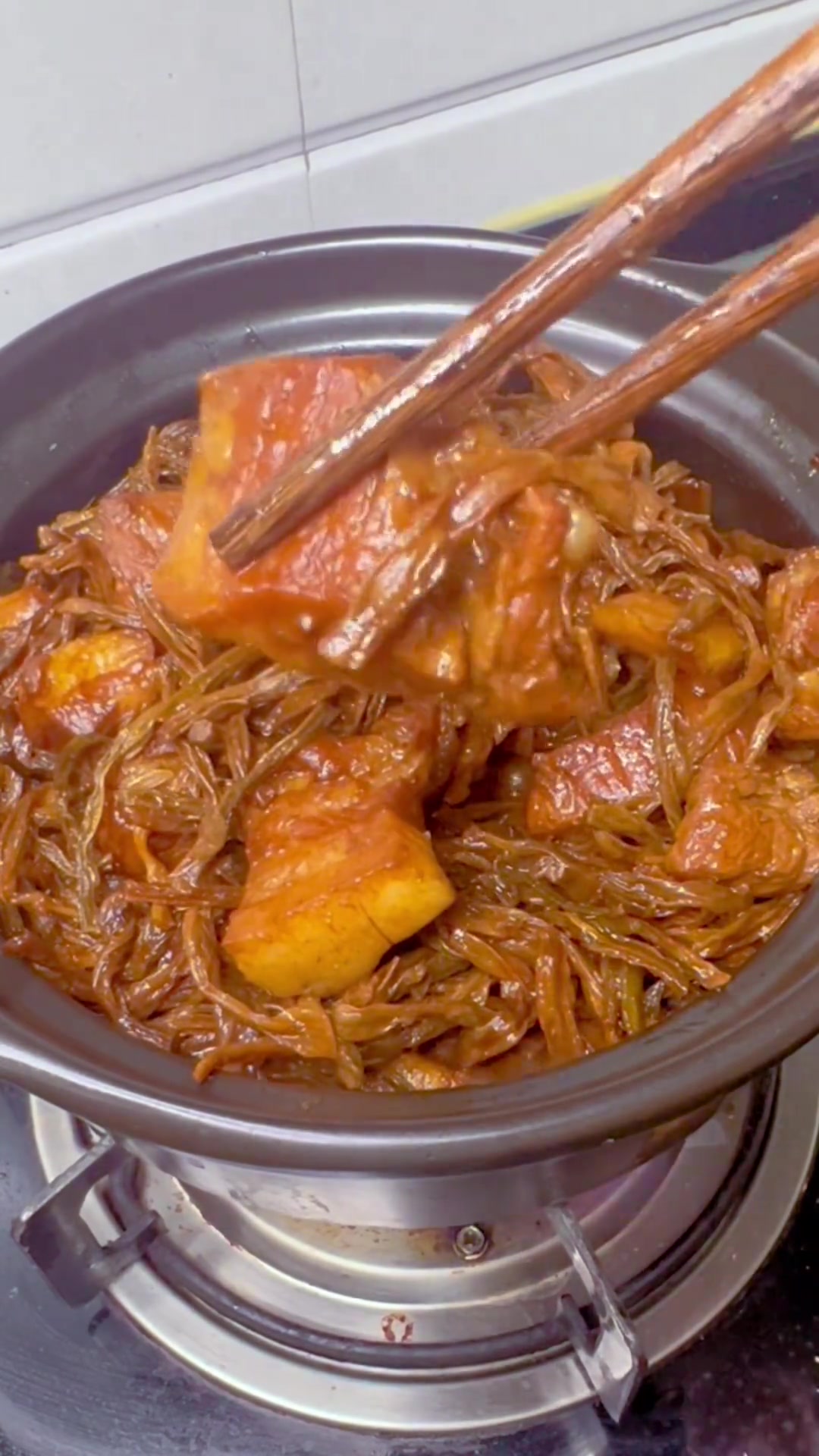 干豆角烧五花肉,香味十足