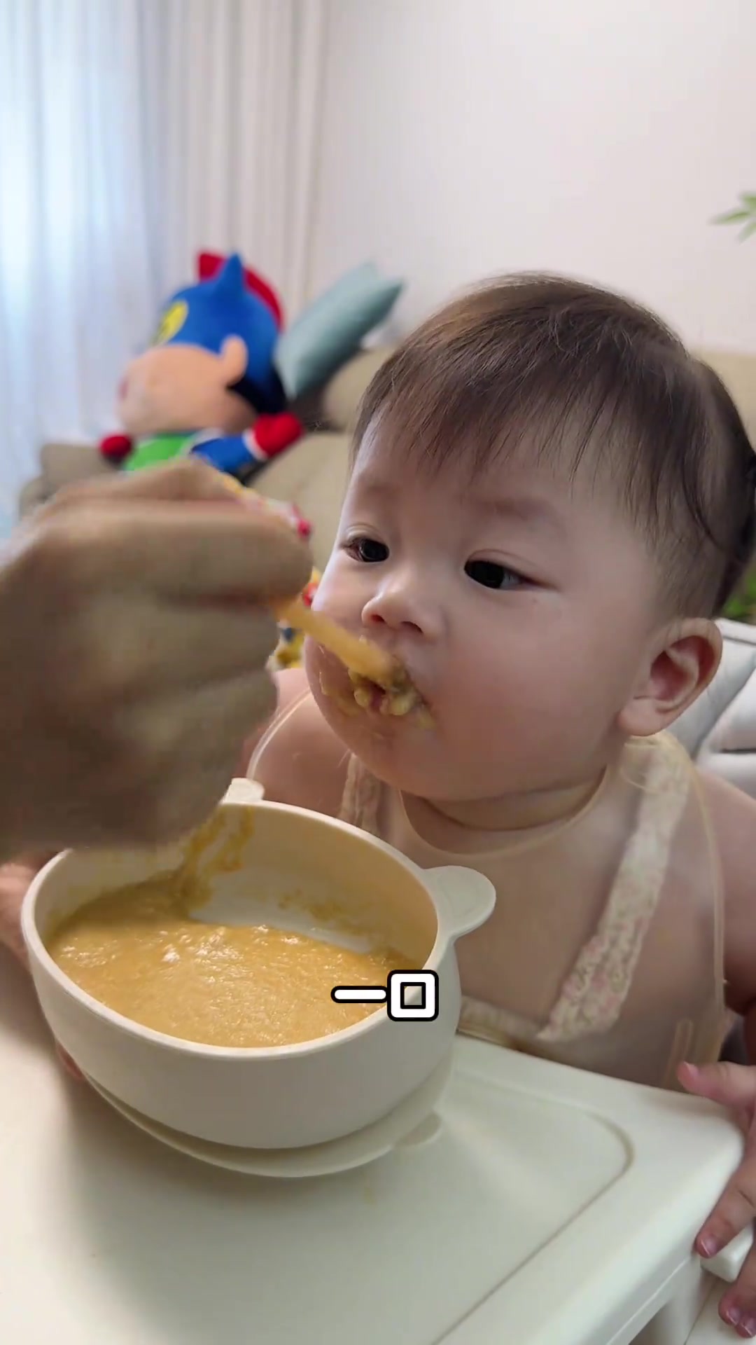 今日粥水放多,冬瓜水也多,煮得不太成功但宝宝爱吃