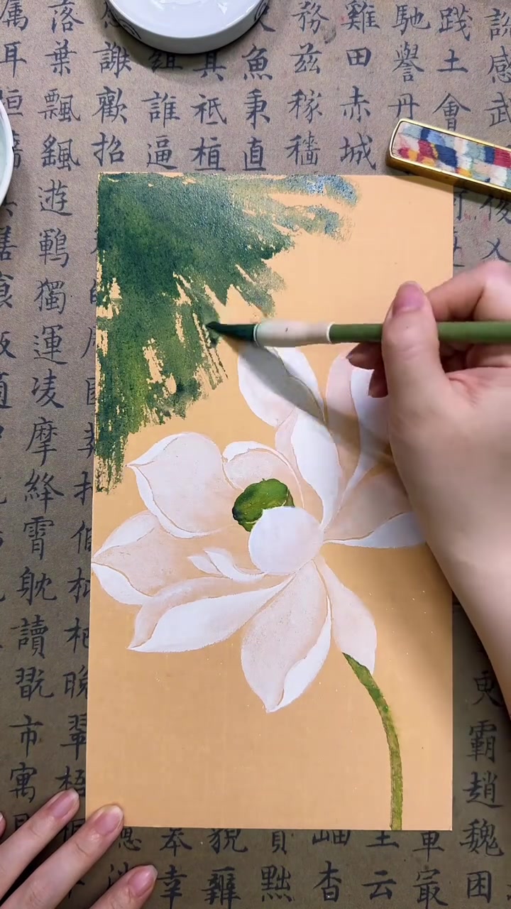 超详细的国画教程 白荷