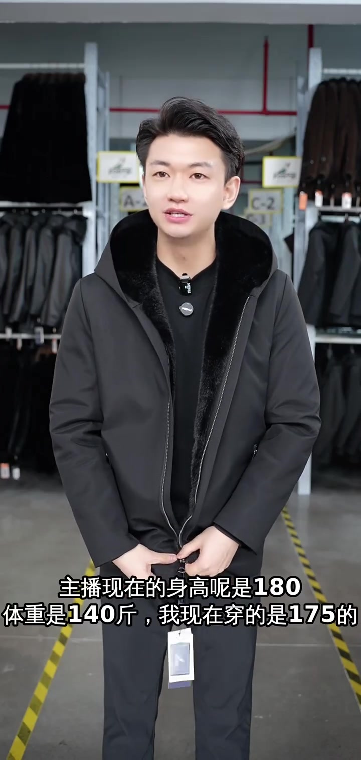 直播间热卖！宝嘉美本黑皇冠短款貂龙派克服，实用耐脏