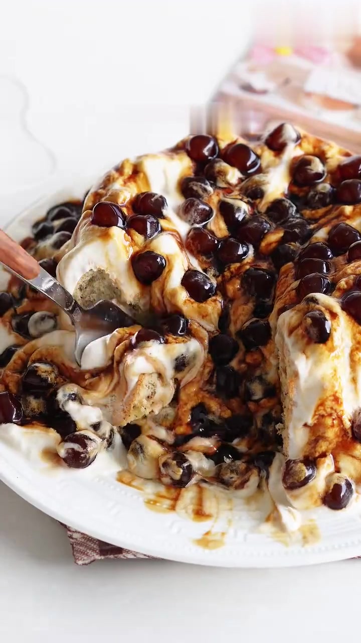 珍珠奶茶爆浆蛋糕!一口沦陷太满足了