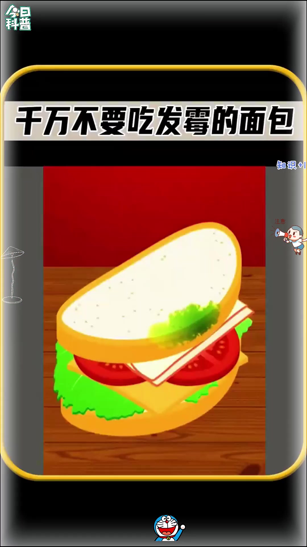 注意看，千万不要吃发霉的面包，真是太可怕了