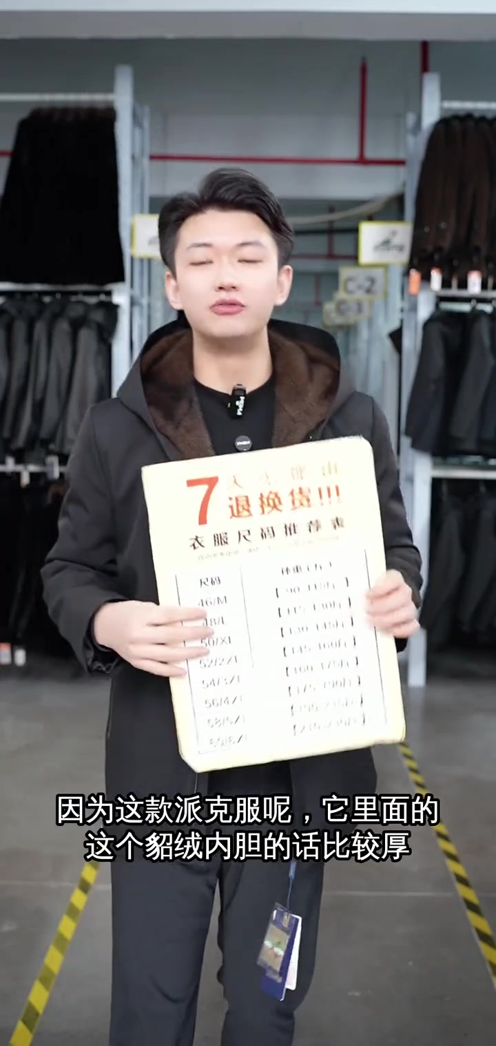 直播间特惠！多尺码貂绒派克服，正品保证，假一赔三