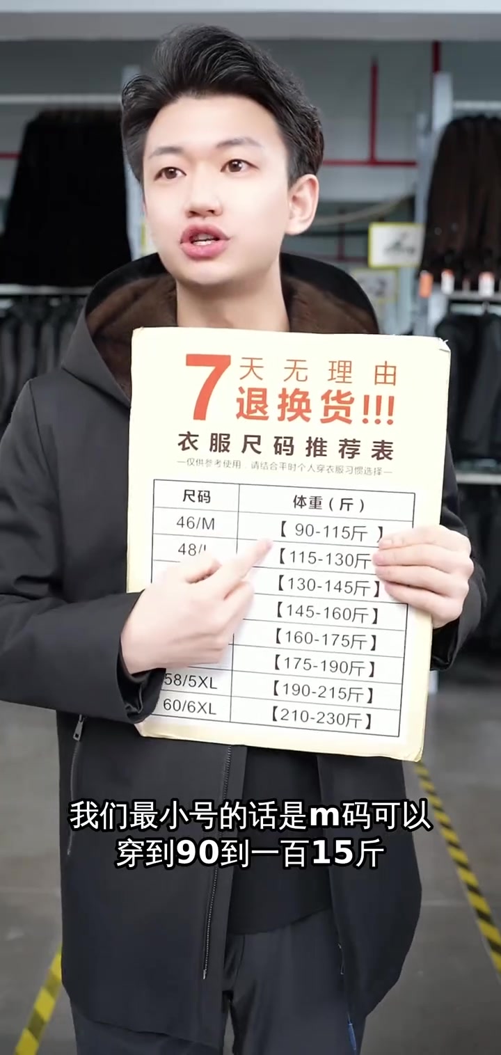 直播间特惠！貂绒派克服尺码参考，正品保证假一赔三