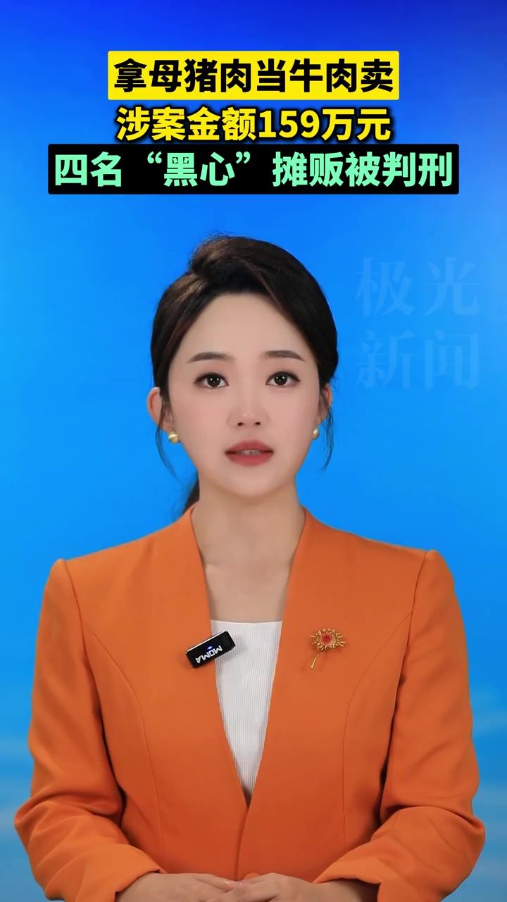 拿母猪肉当牛肉卖,涉案金额159万元,四名“黑心”摊贩被判刑