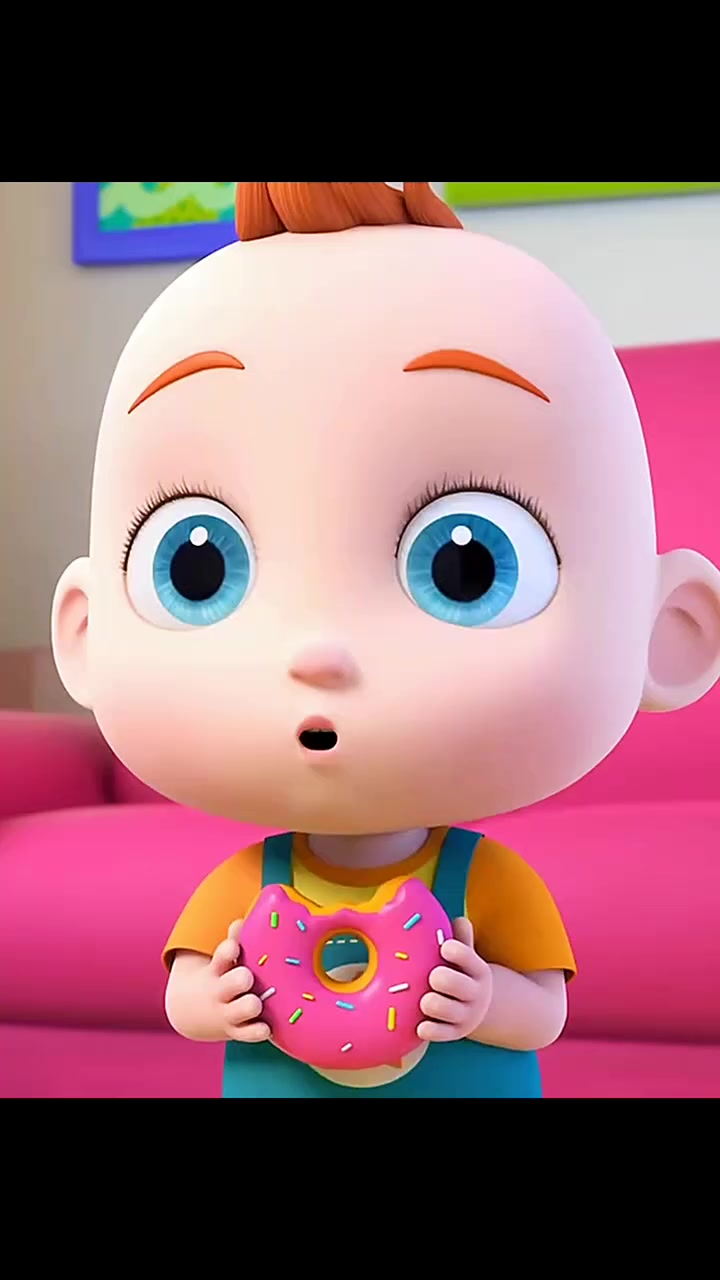 宝宝吃甜甜圈太可爱了!