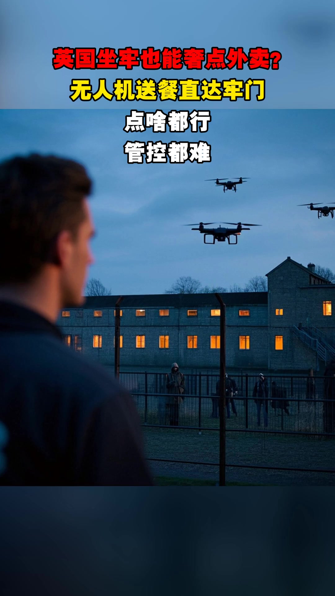 英国坐牢也能奢点外卖?无人机送餐直达牢门,点啥都行,管控都难