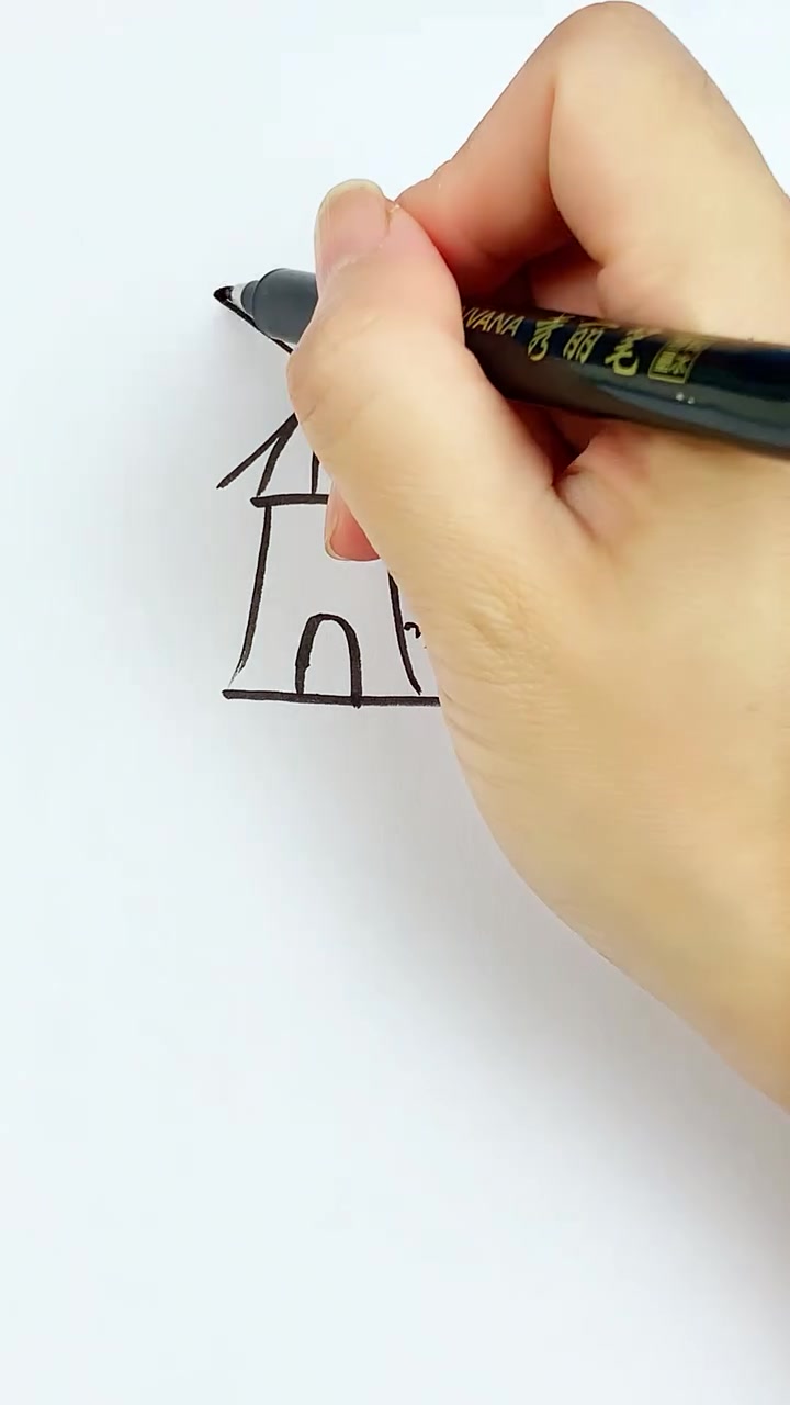 简单的幼儿园绘画，小风车简笔画