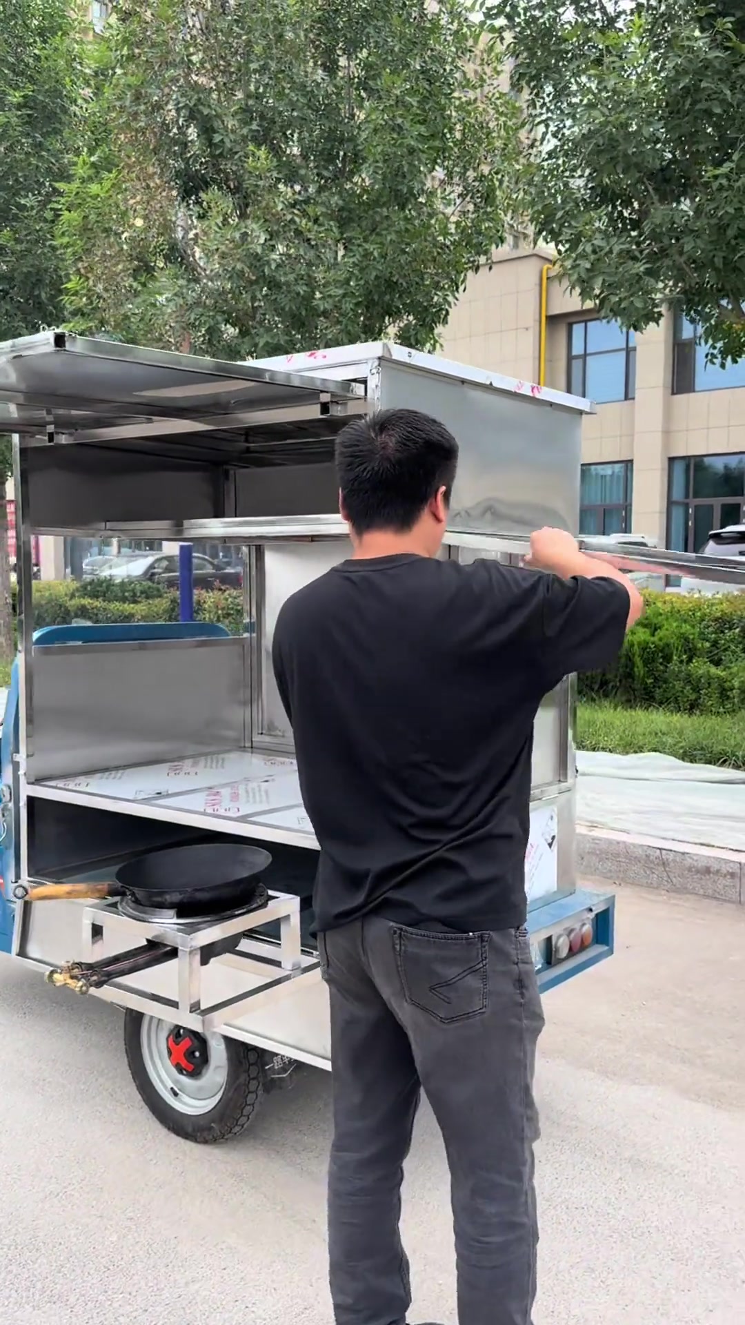 三轮车摆摊专用车架子，电动小吃餐车