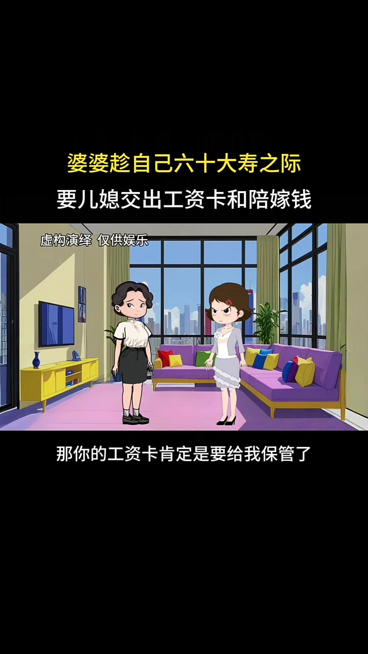 婆婆趁自己六十大寿之际,要儿媳交出工资卡和陪嫁钱