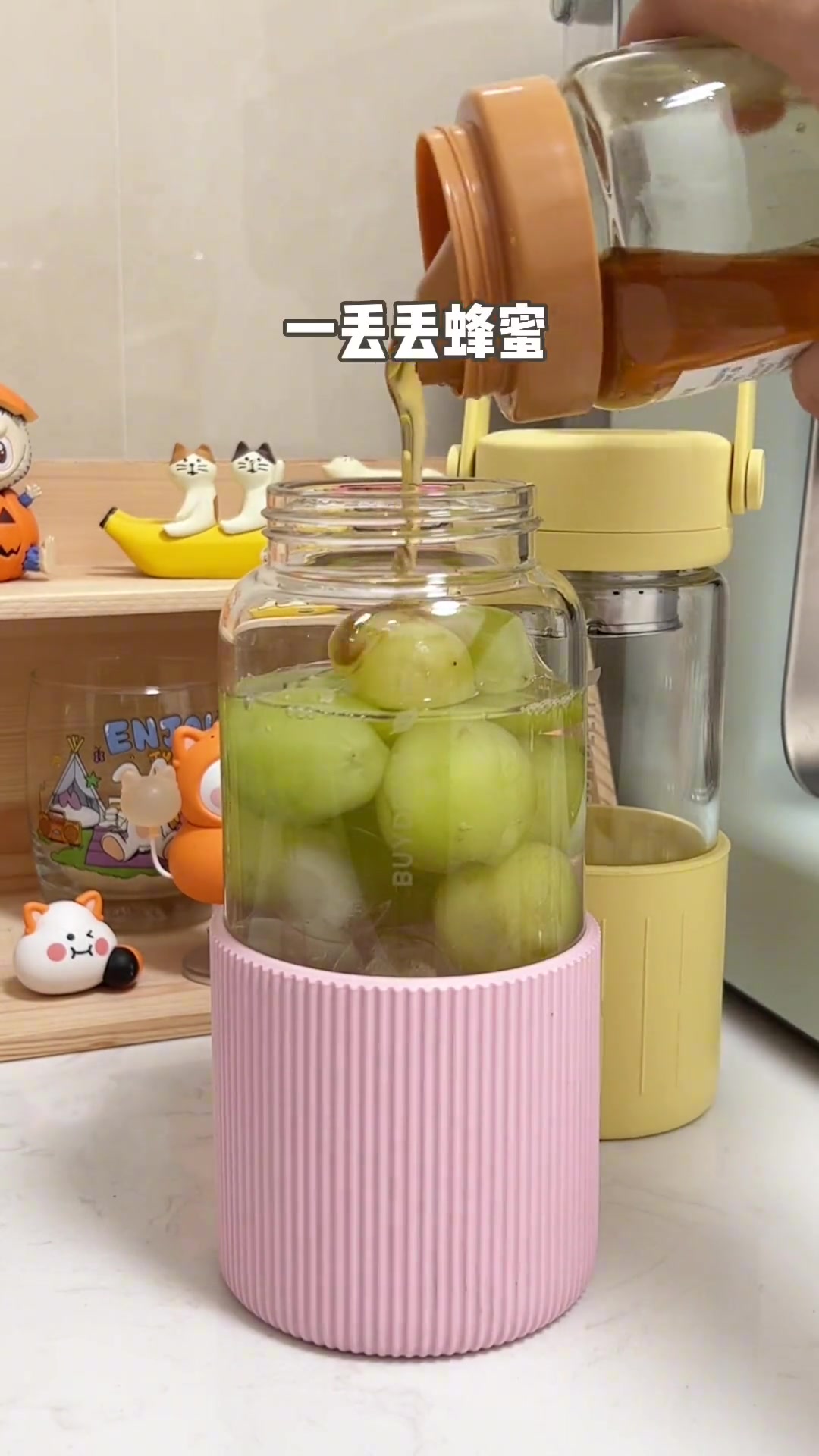 泡茶杯的快乐！早八打工人多肉葡萄乌龙茶+黑枸杞玫瑰花茶