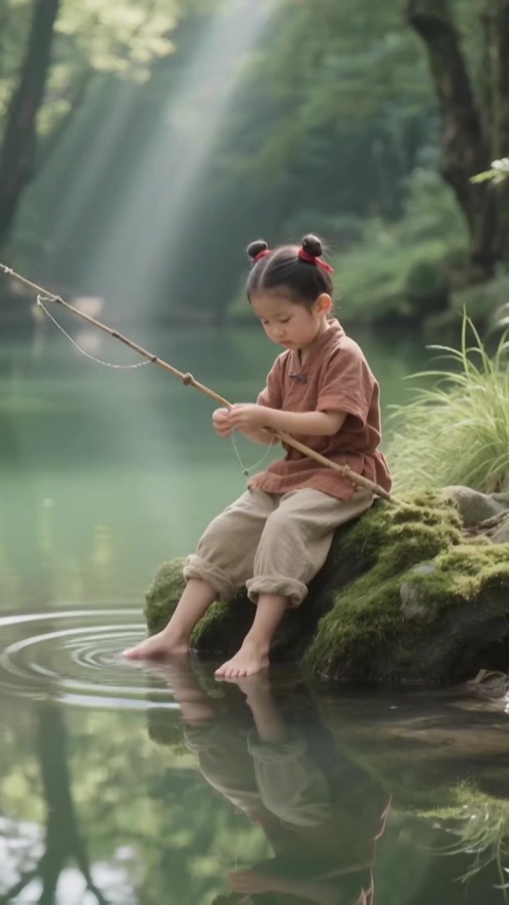 唐诗《小儿垂钓》，作者：胡令能。今天我们要读诵的唐诗是小儿垂钓，是唐代诗人郭令能所写的一首