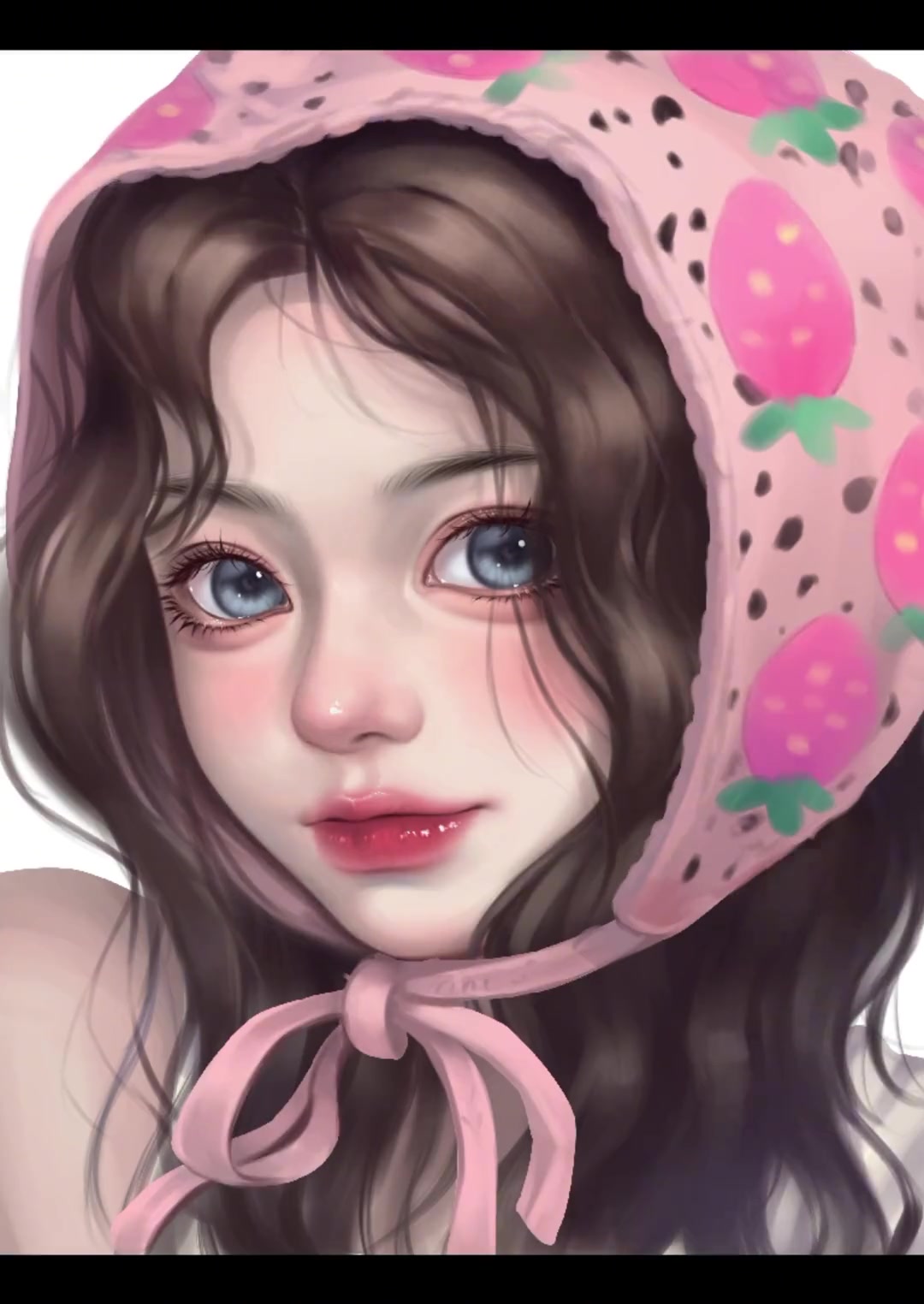 Procreate绘画：超美的戴帽子小姐姐插画头像