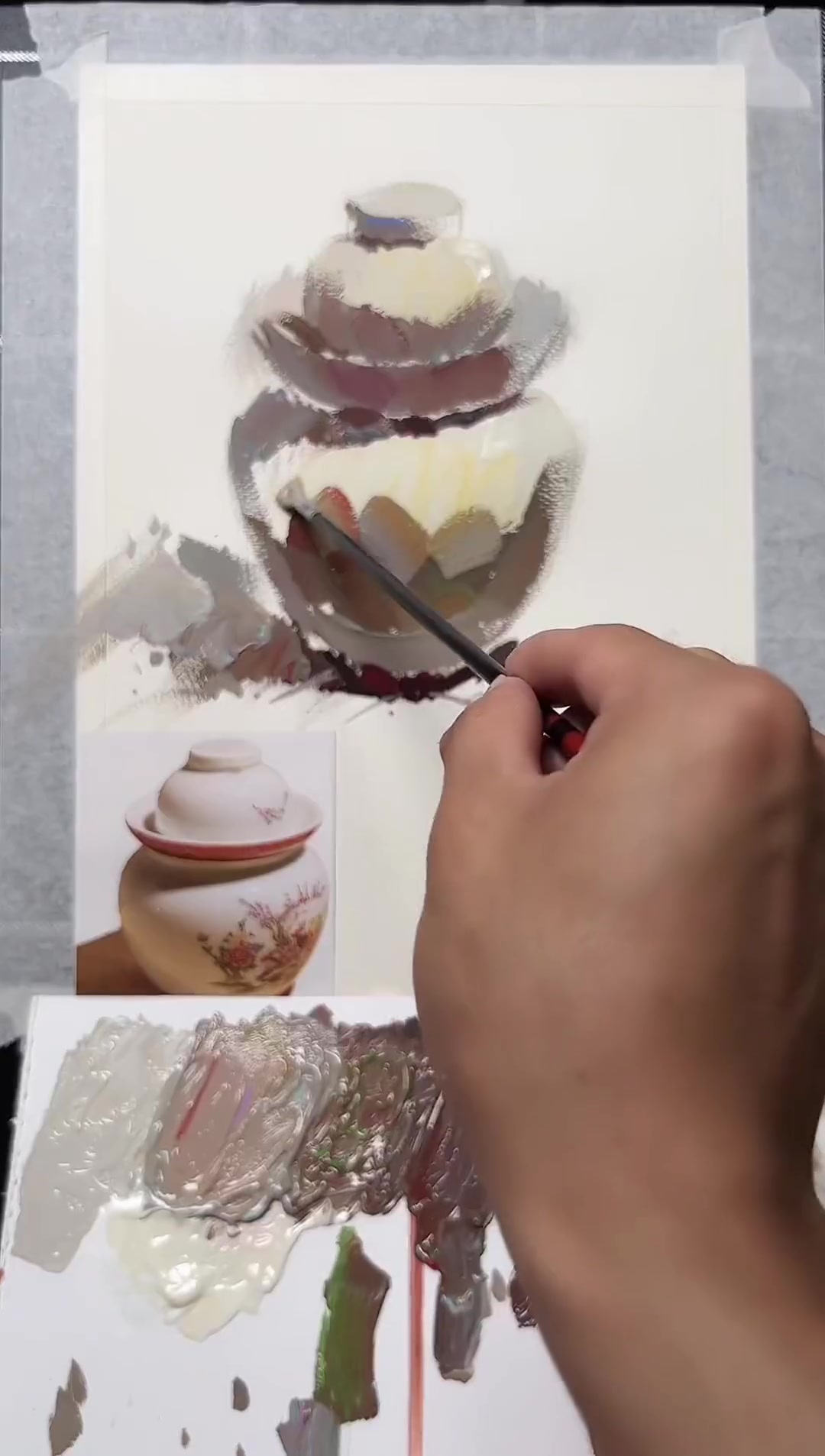 沉浸式快速体验白罐子水粉静物的画法