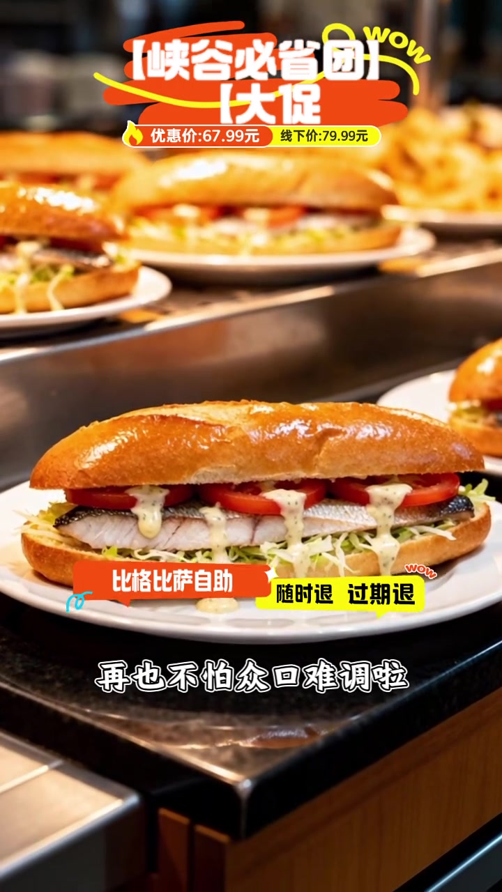 比格比萨自助67.9元!学生聚餐超值,快冲!