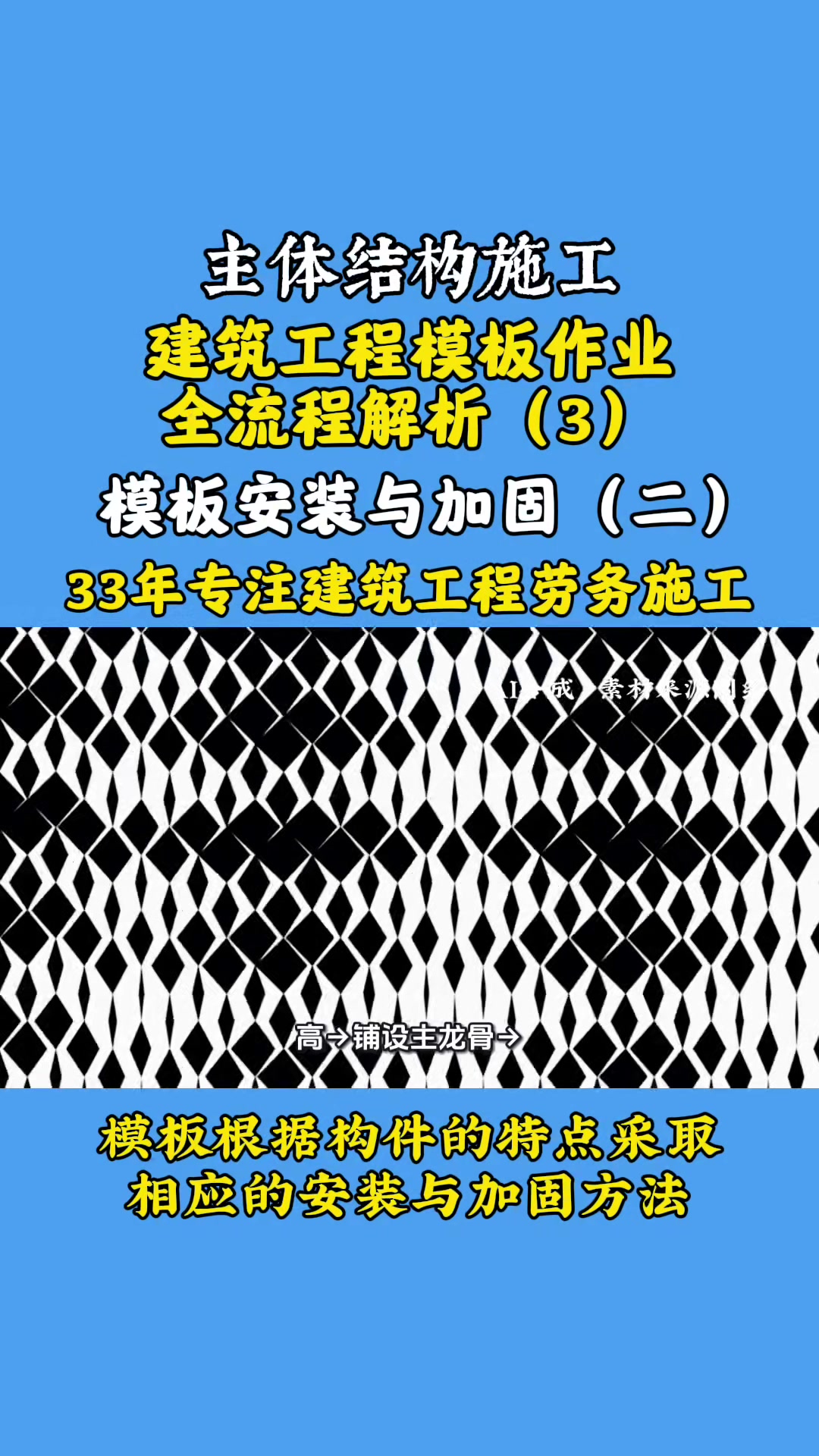 模板安装与加固:根据不同构件的特点采取相应的安装与加固方法