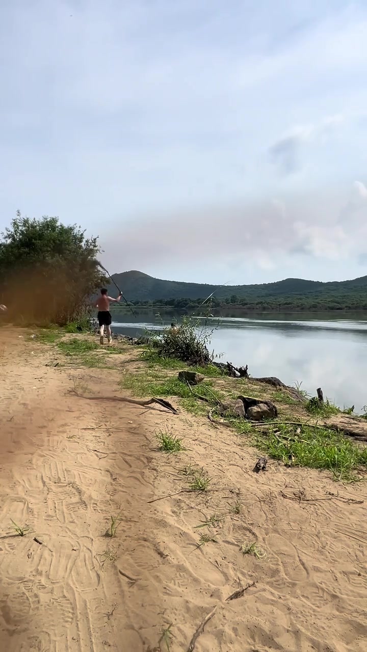 挑战乌苏里江十五斤野生大鲤鱼，今天早上连杆啦