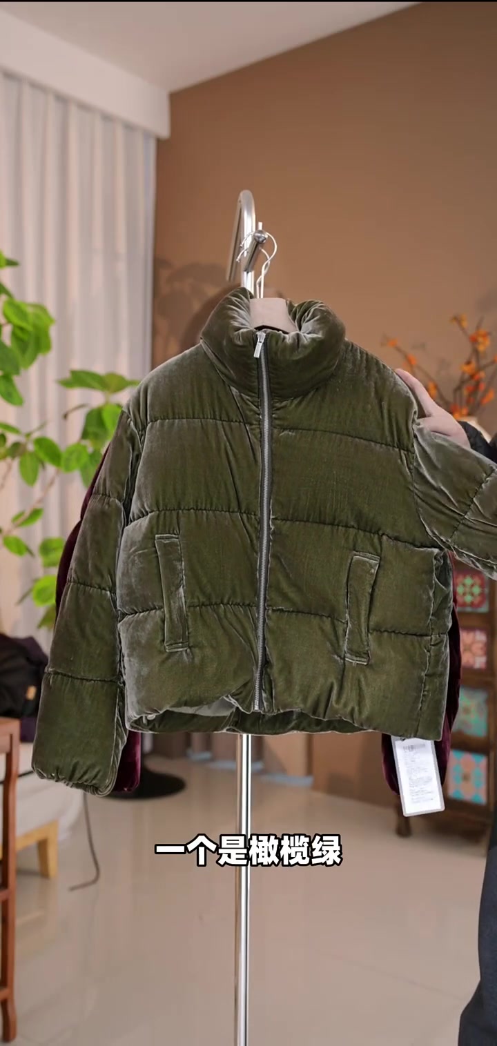 少见橄榄绿面包服!高密丝绒不倒绒,保暖百搭一衣多穿