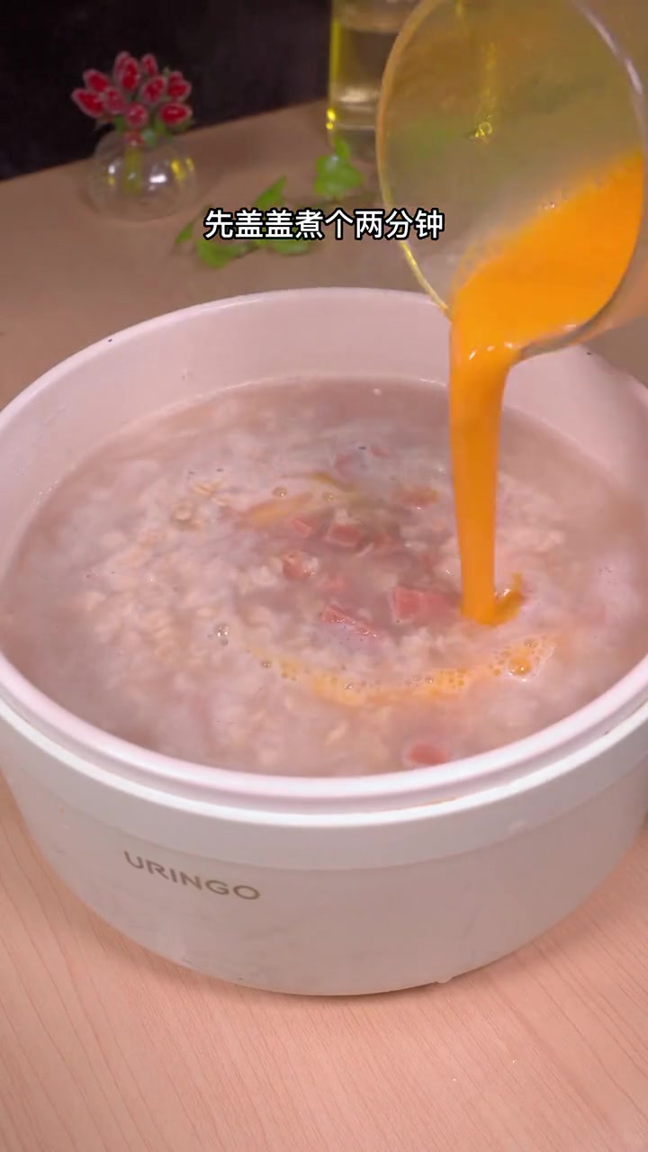 天冷了早餐来一份燕麦蔬菜粥真的太满足了！