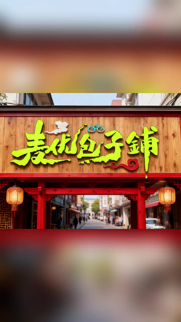 朋友小麦开了一家早餐店，让我给他设计一个门头，我提笔写了四个字，比电脑字体好看吧？包子铺门