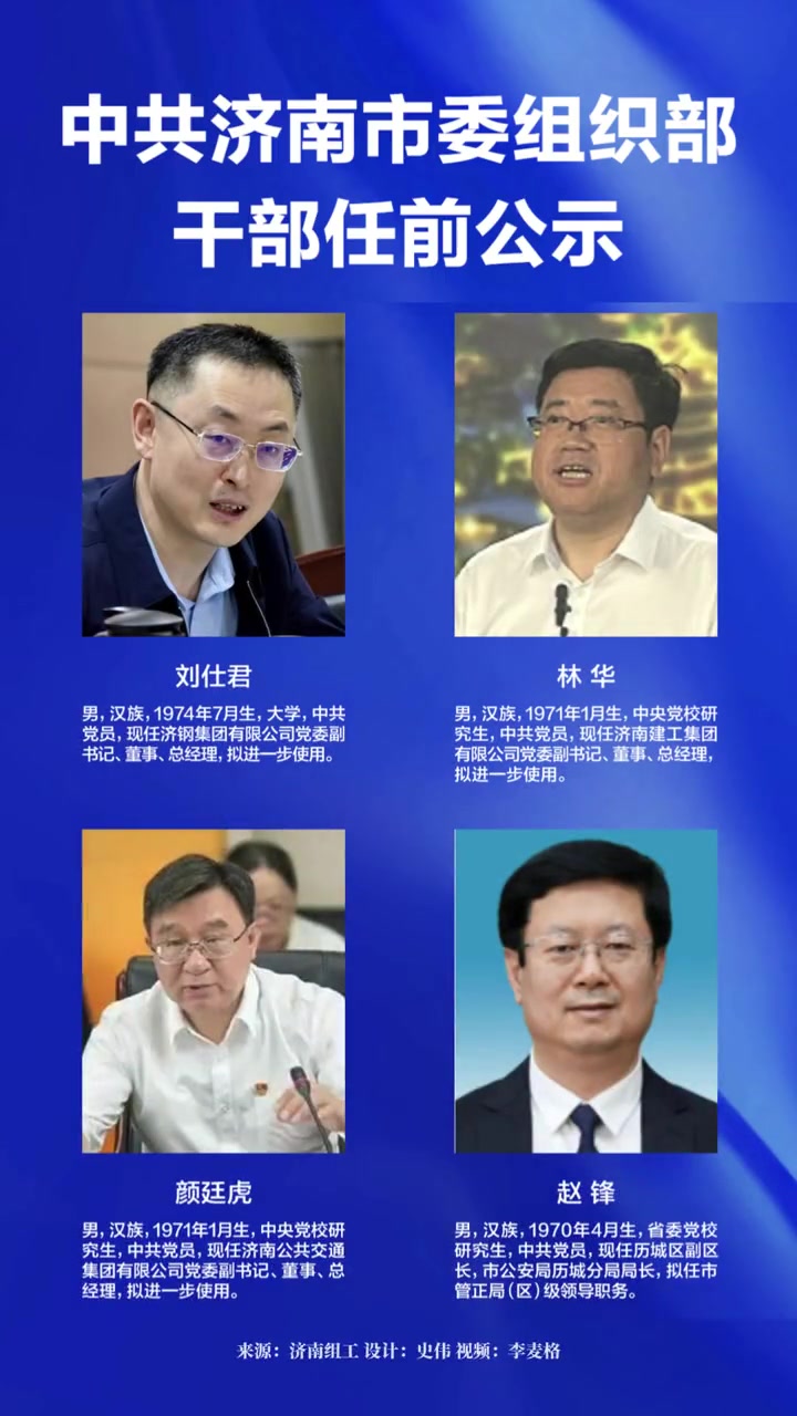 中共济南市委组织部干部任前公示 济南 任前公示 人事