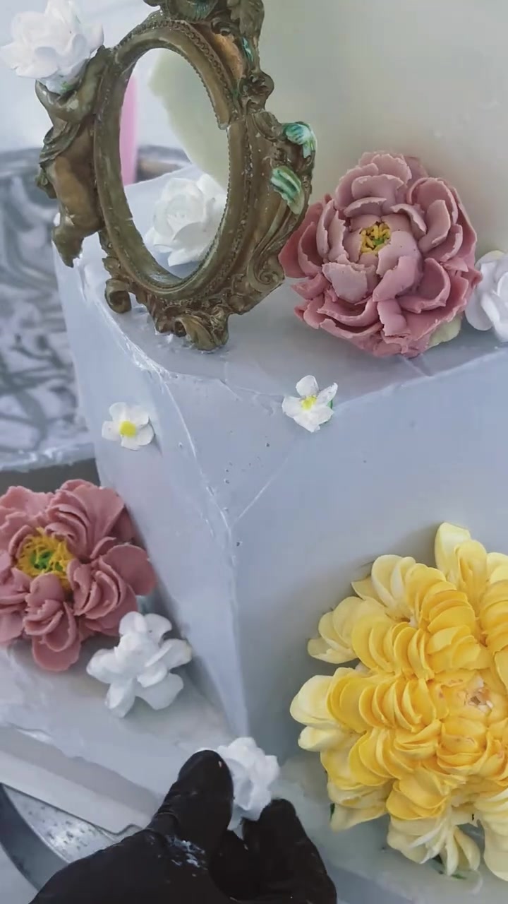 美到心趴上了的韩裱蛋糕制作来啦~ 全程丝滑、解压!韩式裱花 裱花蛋糕 西点